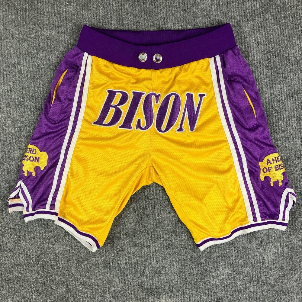 A Herd Of Bison Men's Basketball Shorts Yellow Purple Unity Lakers Colors y2k